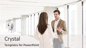  Presentation with new ideas - Presentation theme having female colleague in new background and a lemonade colored foreground