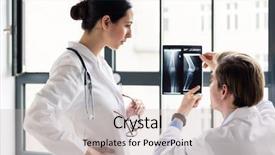  Presentation with female male symbol - PPT theme consisting of female colleague with the interpretation background and a soft green colored foreground