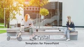  Presentation with masks - Audience pleasing slides consisting of female-colleagues-entrepreneurs-wearing-masks backdrop and a light gray colored foreground