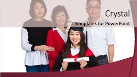  Presentation with college - Presentation having female college graduate with parent background and a soft green colored foreground