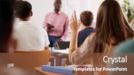  Presentation with college - Beautiful slides featuring female college student ask backdrop and a tawny brown colored foreground