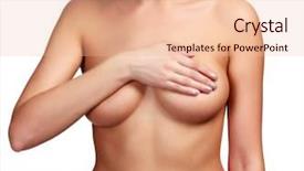  Presentation with breast cancer - PPT layouts consisting of female controlling breast for cancer background and a lemonade colored foreground