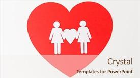  Presentation with gay pride - Cool new theme with female couple white paper pictogram backdrop and a sky blue colored foreground