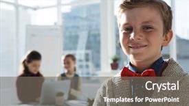  Presentation with coworkers - Presentation consisting of female coworkers in background background and a gray colored foreground