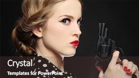  Presentation with angry - Audience pleasing PPT theme consisting of female crime - portrait of beautiful young angry backdrop and a tawny brown colored foreground