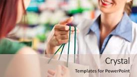  Presentation with pharmacy - Beautiful PPT theme featuring female customer in her pharmacy backdrop and a lemonade colored foreground