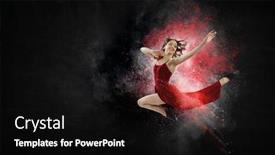  Presentation with abstract - Amazing PPT layouts having female-dancer-against-abstract-colourful backdrop and a black colored foreground