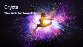  Presentation with female - Cool new presentation with female-dancer-against-colourful-background backdrop and a wine colored foreground