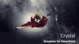  Presentation with sky - Presentation theme enhanced with female-dancer-against-sky-background background and a wine colored foreground