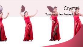  Presentation with spanish - Cool new PPT theme with female dancer dancing spanish dances backdrop and a lemonade colored foreground