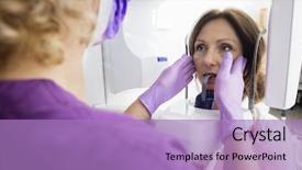  Presentation with dentist xray - Slide set consisting of woman's face on xray background and a light blue colored foreground