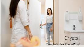  Presentation with clinic - Cool new theme with female-dentist-and-patient backdrop and a lemonade colored foreground