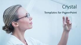  Presentation with injection - Cool new slides with female dentist holding injection backdrop and a  colored foreground