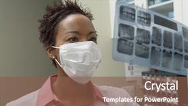  Presentation with small tooth - Cool new presentation with female dentist looking over tooth backdrop and a tawny brown colored foreground