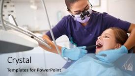  Presentation with black women and teen girls - Amazing PPT theme having female dentist repair girls teeth backdrop and a  colored foreground