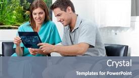  Presentation with dental x ray - Presentation having female dentist showing dental x background and a gray colored foreground