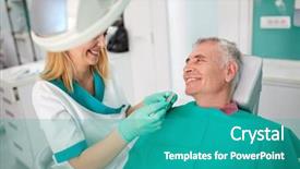  Presentation with dentures - Amazing slide deck having female dentist strives to find backdrop and a teal colored foreground