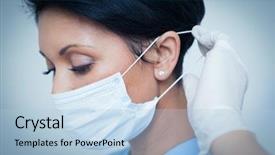  Presentation with dentist - Slides featuring female dentist wearing surgical background and a light blue colored foreground