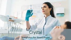  Presentation with pediatric - Audience pleasing presentation theme consisting of female dentist with syringe pediatric backdrop and a light blue colored foreground