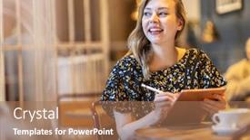  Presentation with sketching - Beautiful PPT theme featuring female-designer-sketching-with-digital backdrop and a coral colored foreground