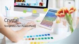  Presentation with female attorney - Slide deck having female designer working with colors background and a lemonade colored foreground