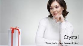  Presentation with gifs christmas - Audience pleasing presentation theme consisting of female desk - beauty young girl with christmas backdrop and a sky blue colored foreground