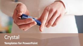  Presentation with blood - Cool new presentation design with female diabetic checking blood sugar backdrop and a coral colored foreground