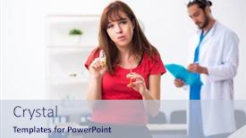  Presentation with counseling for diabetic pateint - Cool new slide deck with female-diabetic-patient-visiting-young backdrop and a lemonade colored foreground