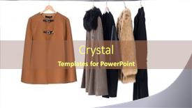  Presentation with clothes - Presentation design enhanced with female-different-clothes-dress-fur background and a  colored foreground