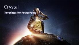  Presentation with media - Theme with female-dj-at-console-mixed background and a wine colored foreground