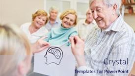  Presentation with senior citizen - Slides having female-doctor-and-senior-citizen background and a lemonade colored foreground