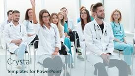  Presentation with female empowerment - Theme enhanced with female-doctor-asks-a-question background and a lemonade colored foreground