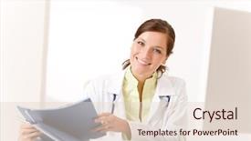  Presentation with doctor office - Cool new presentation with female doctor at medical office backdrop and a lemonade colored foreground