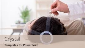  Presentation with joint - Cool new PPT layouts with female doctor checking patient's joint flexibility with goniometer backdrop and a soft green colored foreground