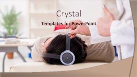  Presentation with joint - PPT theme having female doctor checking patient's joint flexibility with goniometer background and a lemonade colored foreground