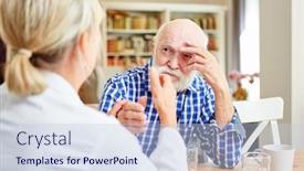  Presentation with dementia - Presentation theme featuring female-doctor-consoles-a-senior background and a lemonade colored foreground