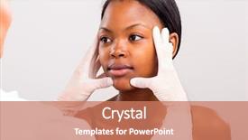  Presentation with skin doctor - Cool new PPT theme with female doctor doing skin check backdrop and a coral colored foreground