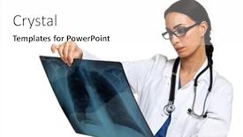  Presentation with lung - Presentation theme consisting of female-doctor-examining-a-lung background and a white colored foreground