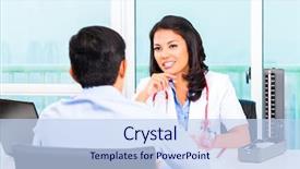  Presentation with medical practice - Audience pleasing PPT theme consisting of female doctor giving patient medical backdrop and a  colored foreground