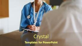  Presentation with hold hand - Presentation theme featuring history list at clipboard pad background and a violet colored foreground