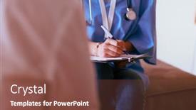  Presentation with hold hand - Beautiful slides featuring female-doctor-hand-hold-silver backdrop and a tawny brown colored foreground