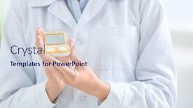  Presentation with contact lens - Colorful theme enhanced with female doctor holding contact lens case closeup backdrop and a sky blue colored foreground