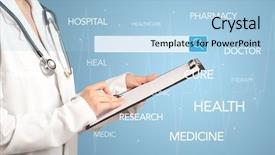  Presentation with hovering - Slides having female doctor holding notepad background and a light blue colored foreground