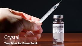  Presentation with medical vaccine - Audience pleasing slides consisting of female-doctor-holding-syringe backdrop and a tawny brown colored foreground