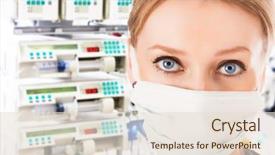  Presentation with intensive care unit - Colorful PPT theme enhanced with female doctor in intensive care backdrop and a lemonade colored foreground