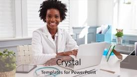  Presentation with doctor office - Presentation theme featuring female doctor in white coat background and a soft green colored foreground