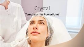  Presentation with wrinkle - Theme having female-doctor-marks-facial-skin background and a light gray colored foreground