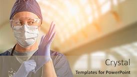  Presentation with surgical nurse - Slide set consisting of female-doctor-or-nurse-wearing background and a soft green colored foreground