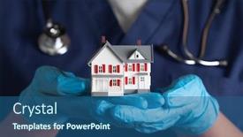  Presentation with surgical nurse - Beautiful theme featuring female-doctor-or-nurse-wearing backdrop and a ocean colored foreground