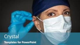  Presentation with surgical nurse - PPT theme having female-doctor-or-nurse-wearing background and a teal colored foreground
